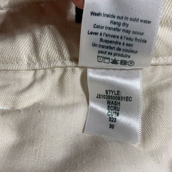 Veronica Beard Jean Blake Straight Notch Ankle Jeans Structured Ecru Cream 30 - Picture 16 of 16